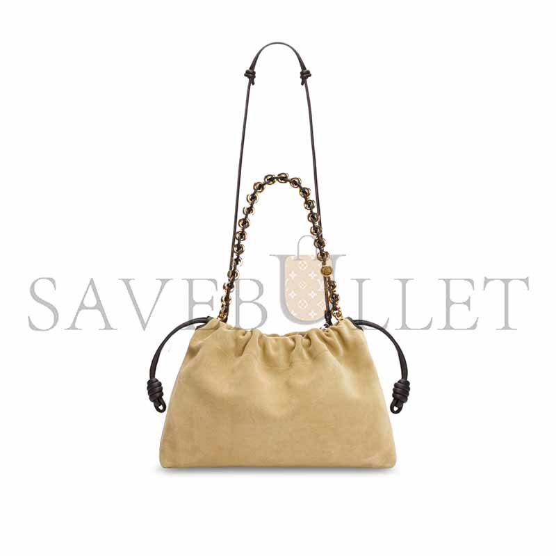 L0ew* large flamenco purse suede calfskin a411fpdx12gold (41*26*9cm)